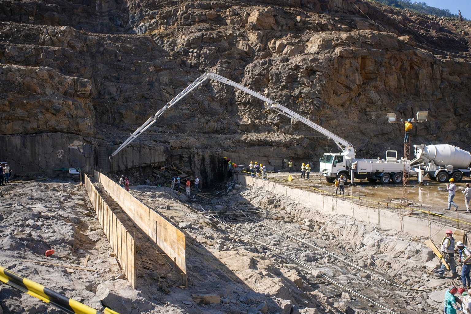 Concretagem em obra de grande porte